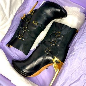 Herve Leger Peep Toe Gladiator Stiletto Boots